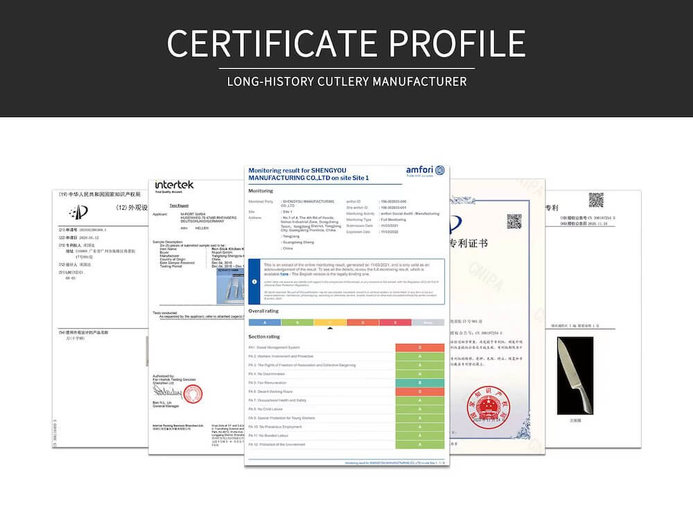 Kitchen Knife Certificate Profile