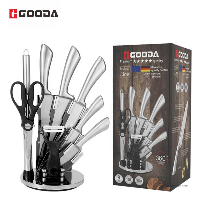 9 Pcs Stainless Steel Hollow Handle Kitchen Knife Set