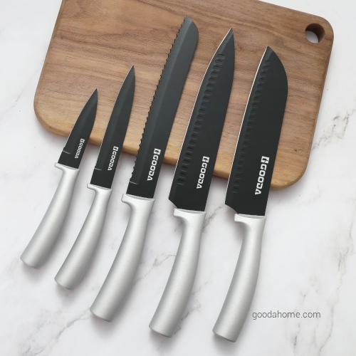 Buy Wholesale China Silver Kitchen Knife Set German Stainless Steel With  Wood Stand 2021 Professional Five-piece & Kitchen Knife at USD 22.8