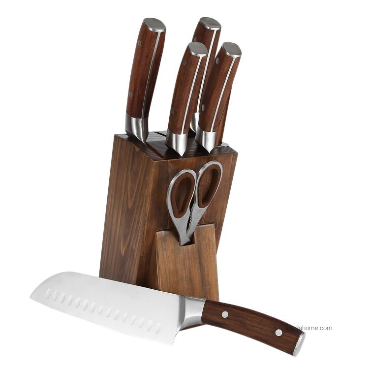 7 Pcs Forged Kitchen Knife Set with Wooden Handle