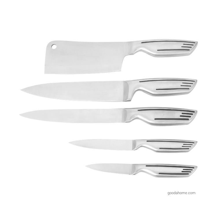 8 Pcs Hollow Handle Kitchen Knife Set With Acrylic Block