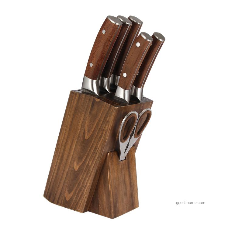 7 Pcs Forged Kitchen Knife Set with Wooden Handle