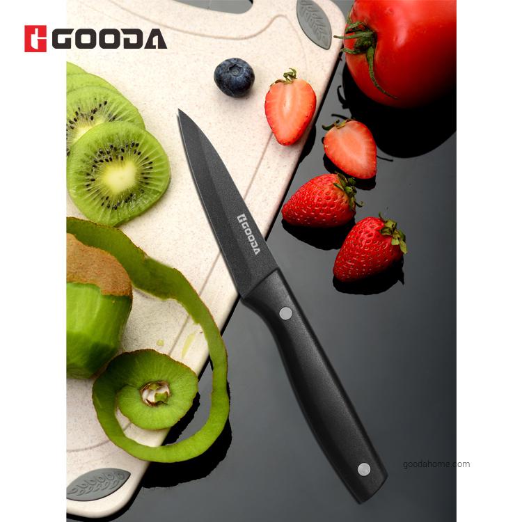 6 Pcs Non-Stick Coating Blade Plastic Handle Kitchen Knife Set