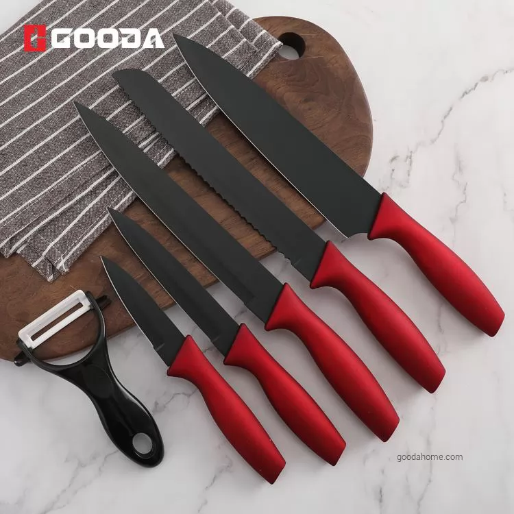 Professional 6 Piece Inox Chef Cleaver Kitchen Knife Set