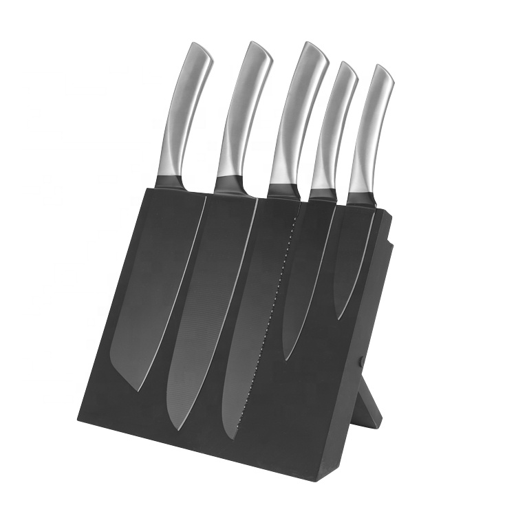 6 Pcs Black Stainless Steel Kitchen Knife Set with Gift Box Professional Meat Knife Paring Knife