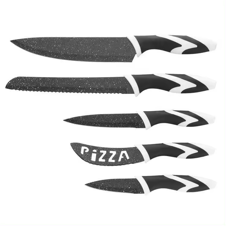 5 Piece High Carbon Kitchen Stainless Steel Metal Knife Set Custom Box Custom Logo Packaging Set