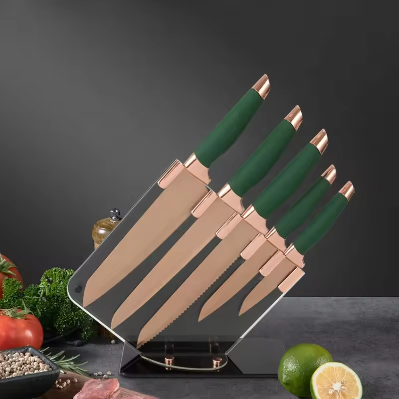 6 Pcs Wholesale  Japanese kitchen knives stainless steel chef knife set kitchen with block